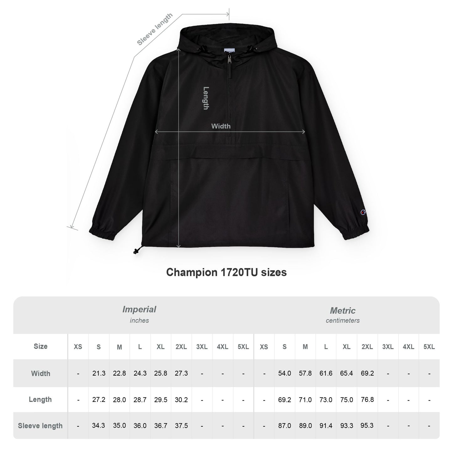 Champion Packable Orange Anorak Jacket - Lightweight Windbreaker for Outdoor Adventures