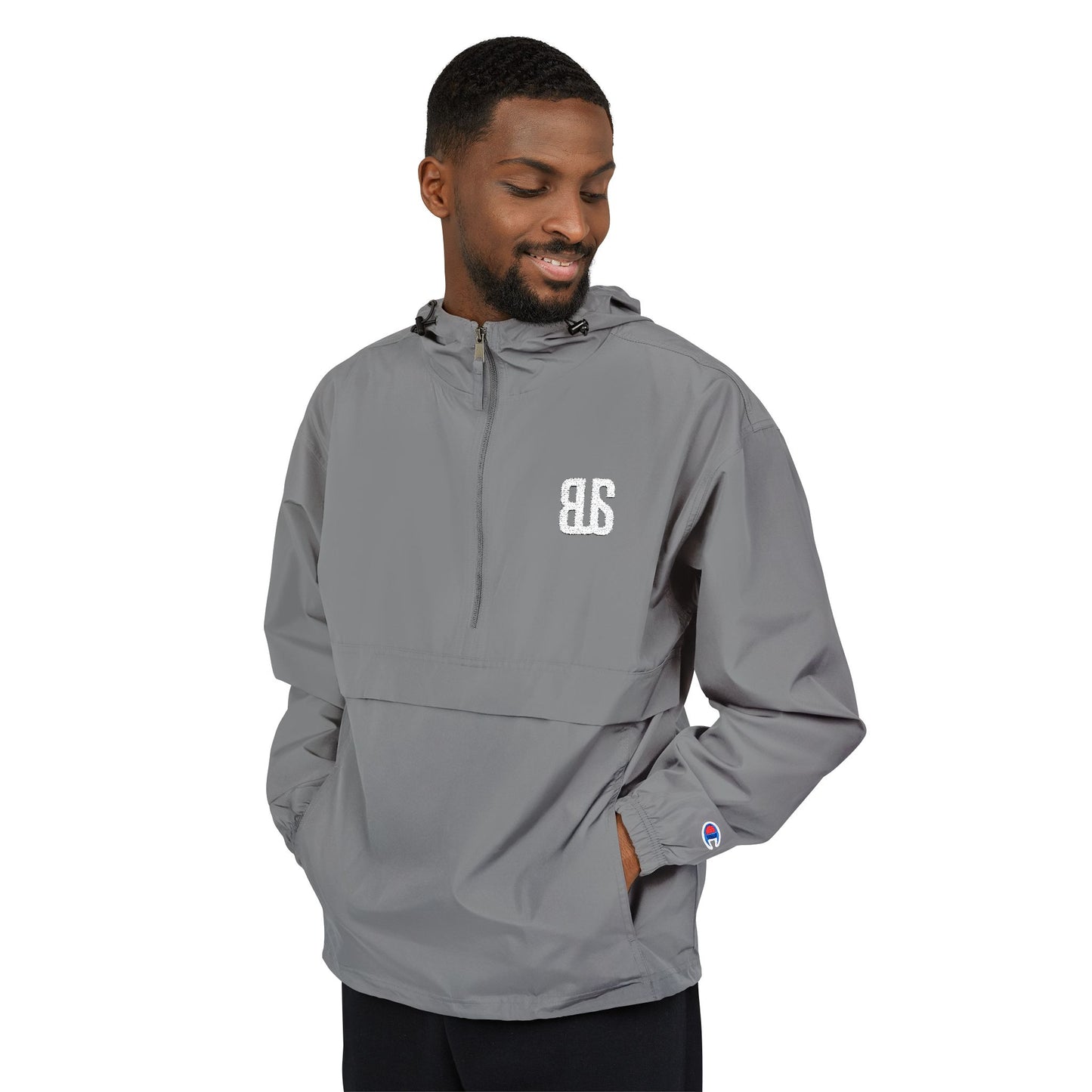 Champion Packable Orange Anorak Jacket - Lightweight Windbreaker for Outdoor Adventures