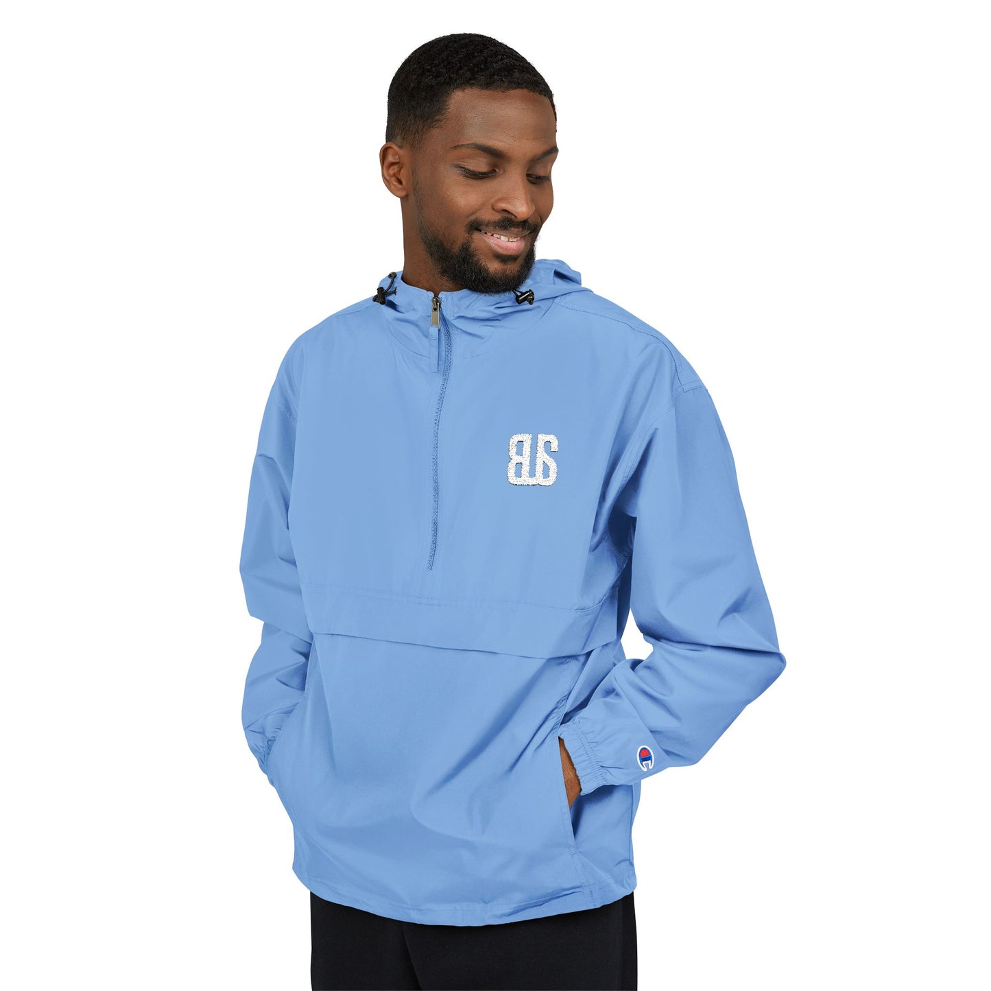 Champion Packable Orange Anorak Jacket - Lightweight Windbreaker for Outdoor Adventures