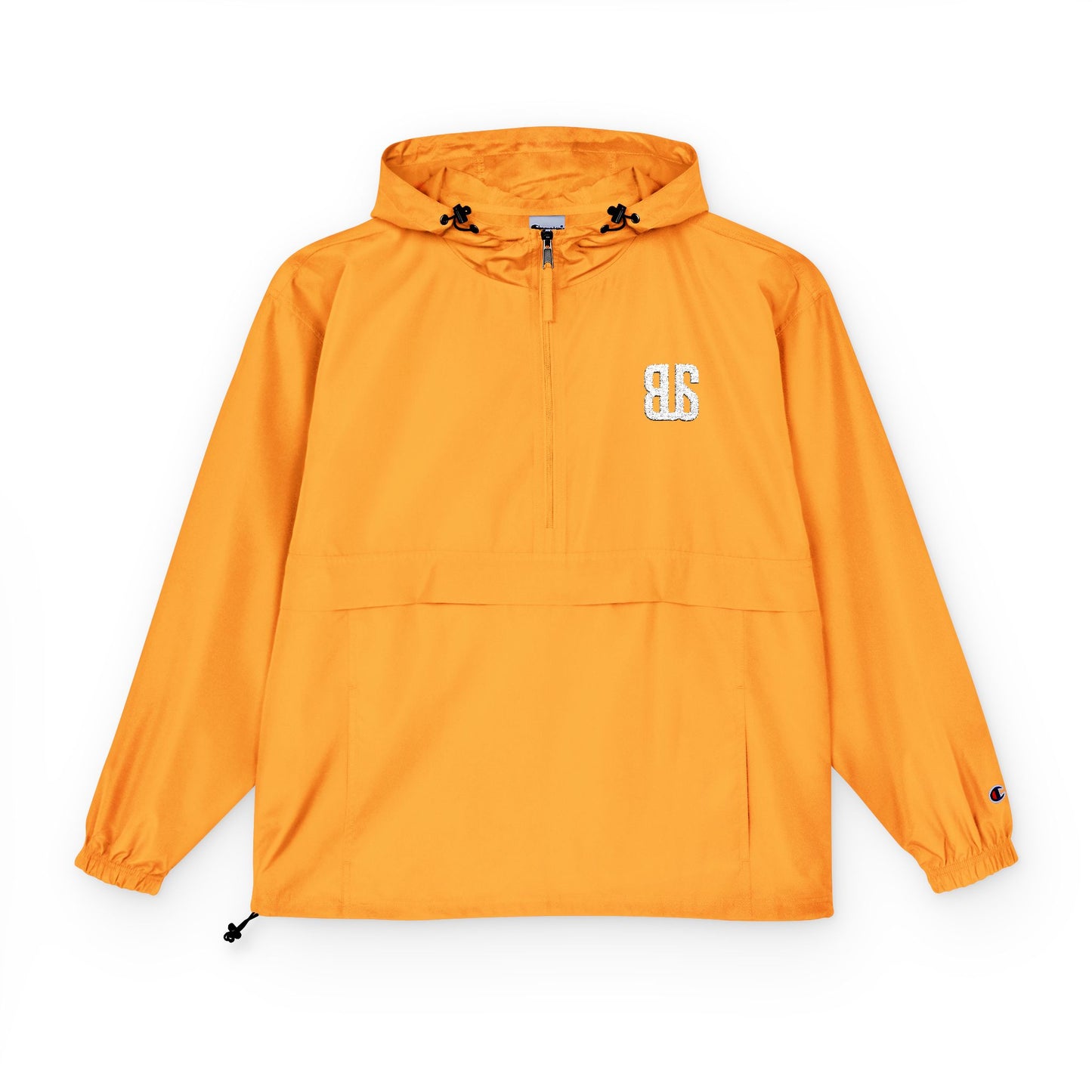 Champion Packable Orange Anorak Jacket - Lightweight Windbreaker for Outdoor Adventures