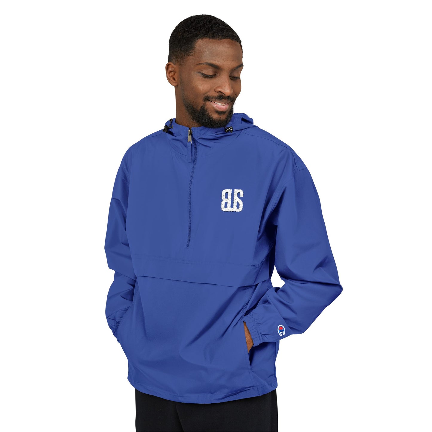 Champion Packable Orange Anorak Jacket - Lightweight Windbreaker for Outdoor Adventures