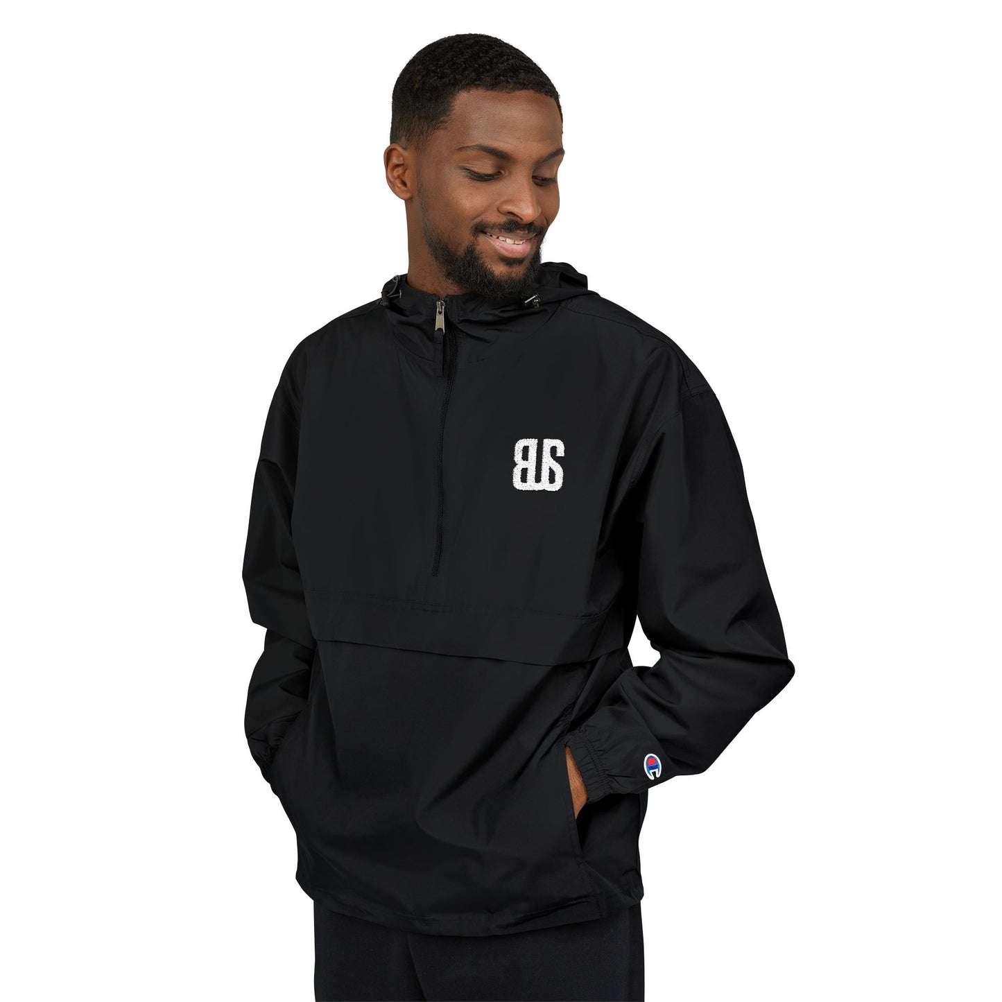 Champion Packable Orange Anorak Jacket - Lightweight Windbreaker for Outdoor Adventures