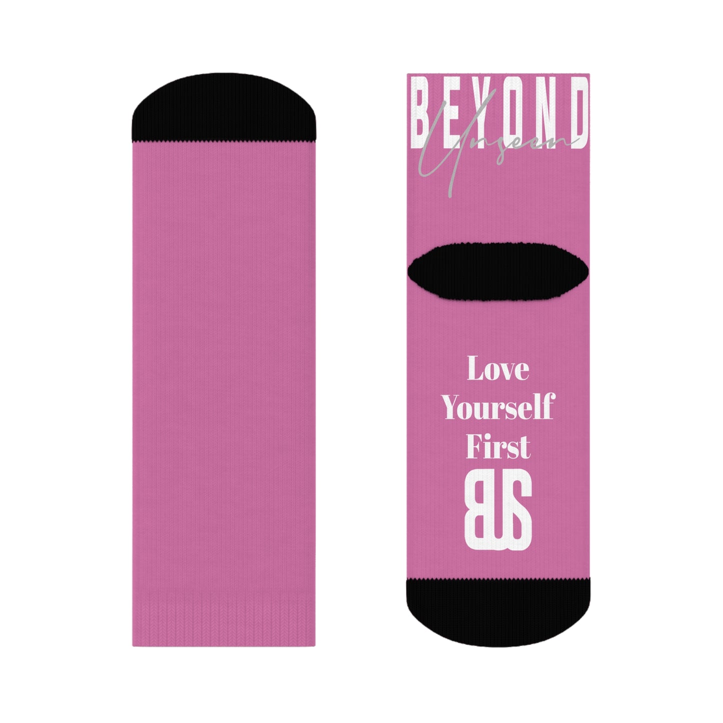 "Love Yourself First" - Motivational pink Socks