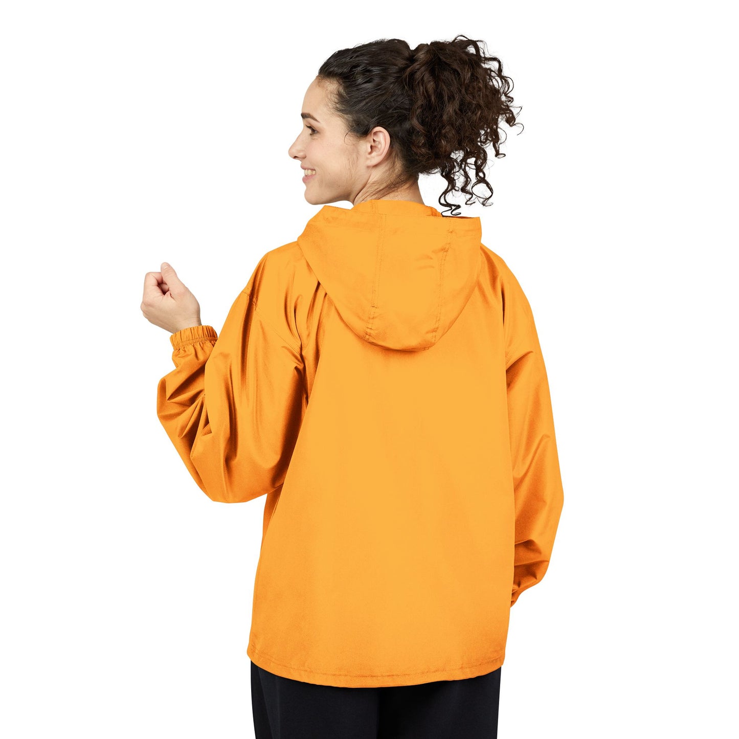 Champion Packable Orange Anorak Jacket - Lightweight Windbreaker for Outdoor Adventures