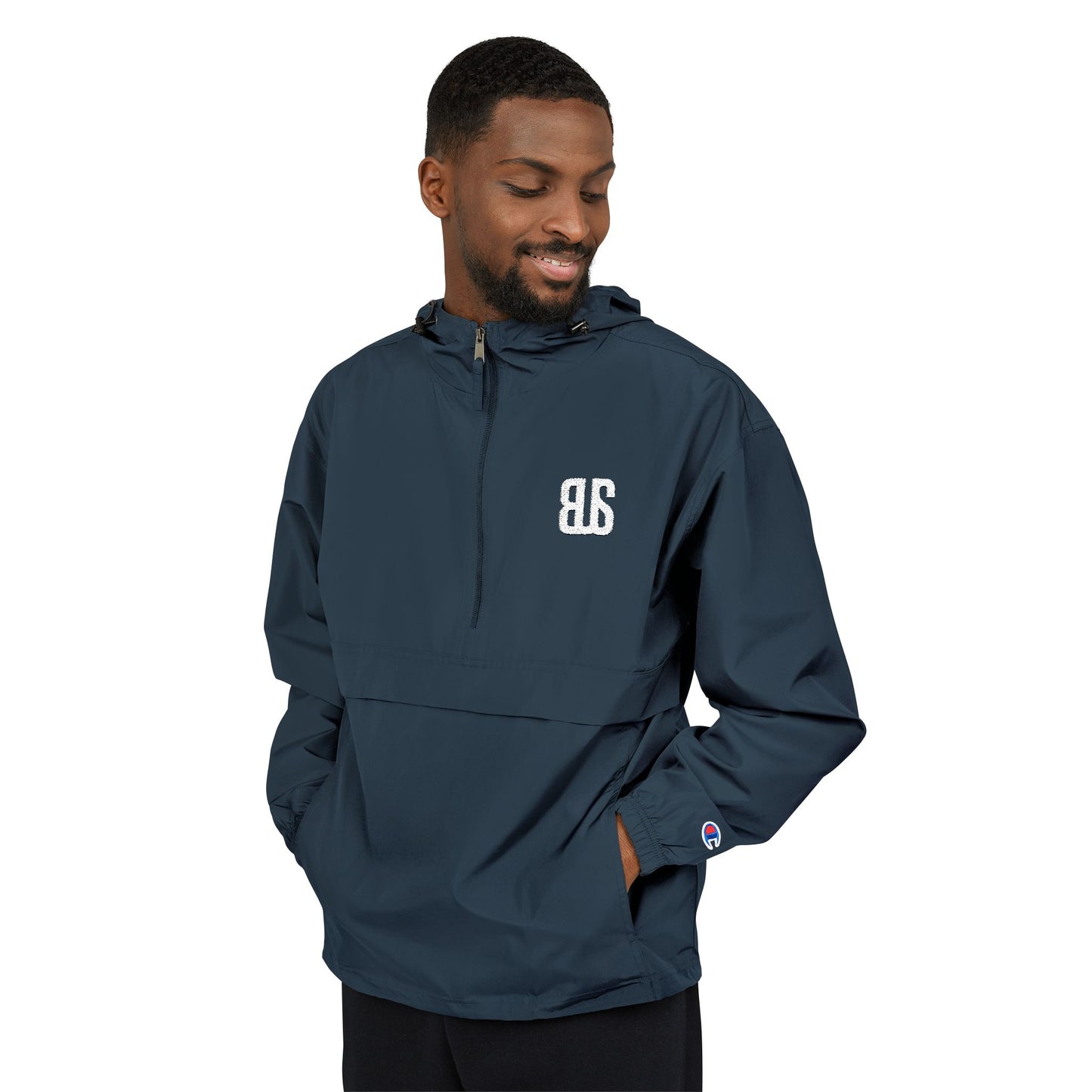 Champion Packable Orange Anorak Jacket - Lightweight Windbreaker for Outdoor Adventures