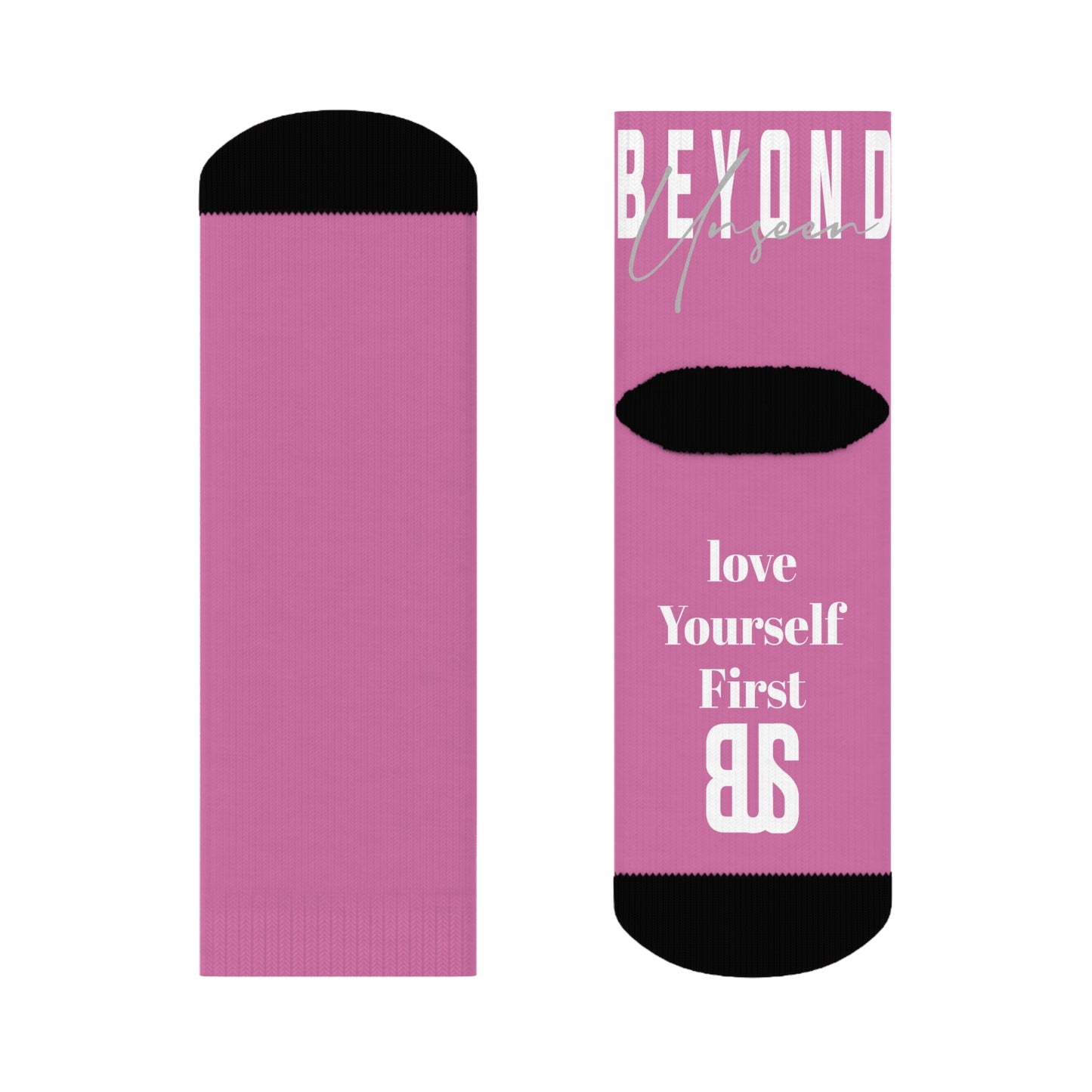 "Love Yourself First" - Motivational pink Socks