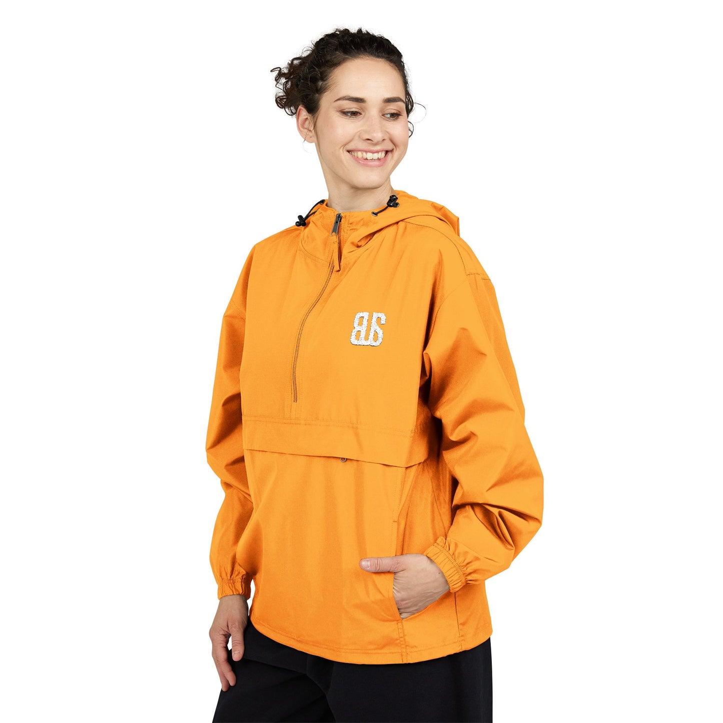 Champion Packable Orange Anorak Jacket - Lightweight Windbreaker for Outdoor Adventures