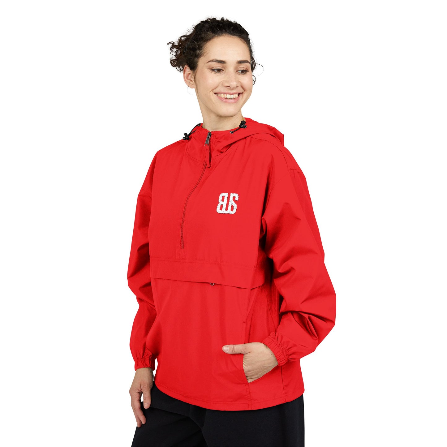 Champion Packable Orange Anorak Jacket - Lightweight Windbreaker for Outdoor Adventures