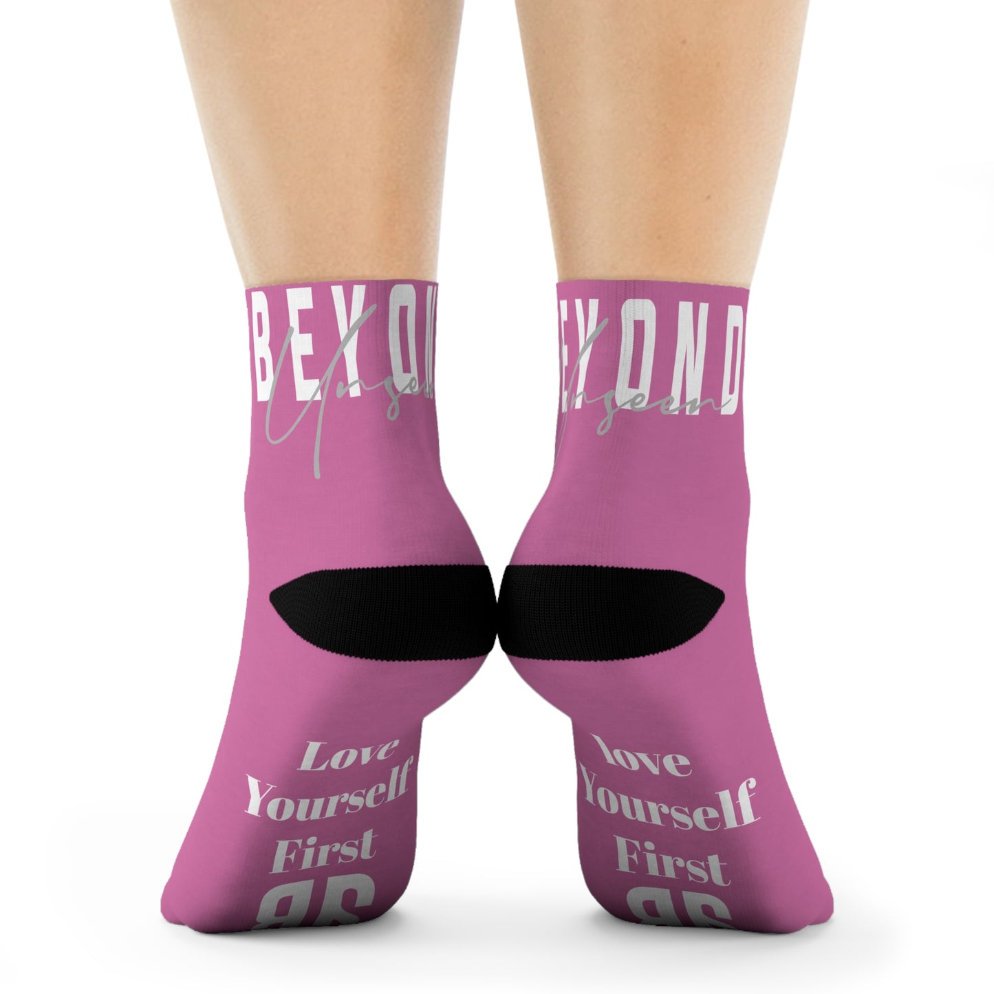 "Love Yourself First" - Motivational pink Socks