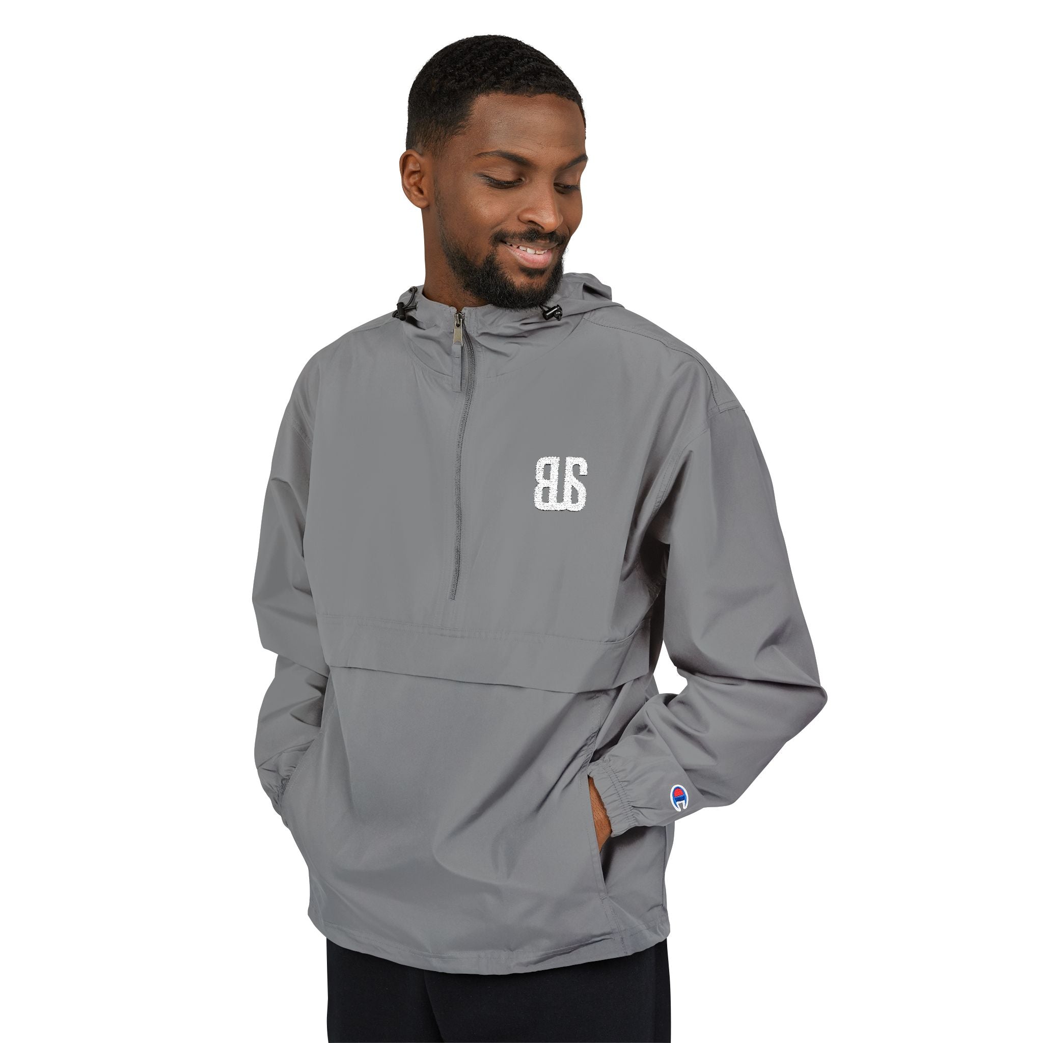 Champion Packable Orange Anorak Jacket - Lightweight Windbreaker for Outdoor Adventures