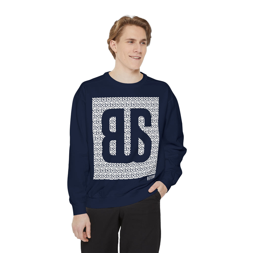 Beyond Unseen — Garment-Dyed Graphic Sweatshirt — streetwear garment-dyed sweatshirt, unisex