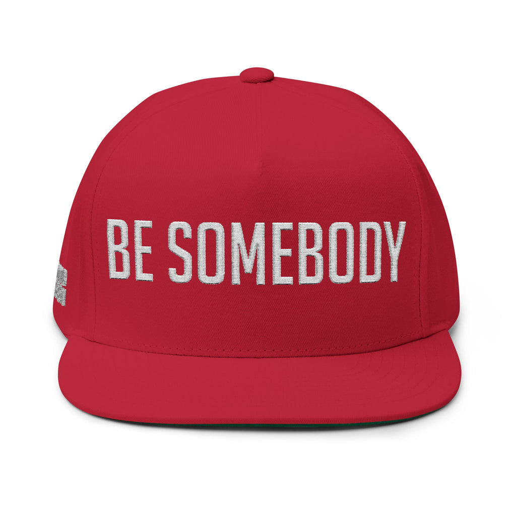 Be Somebody Flat Bill Cap — Beyond Unseen streetwear cap, independent clothing brand accessory