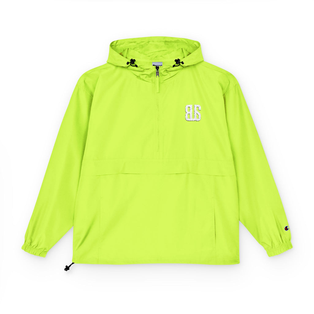 Champion Packable Orange Anorak Jacket - Lightweight Windbreaker for Outdoor Adventures