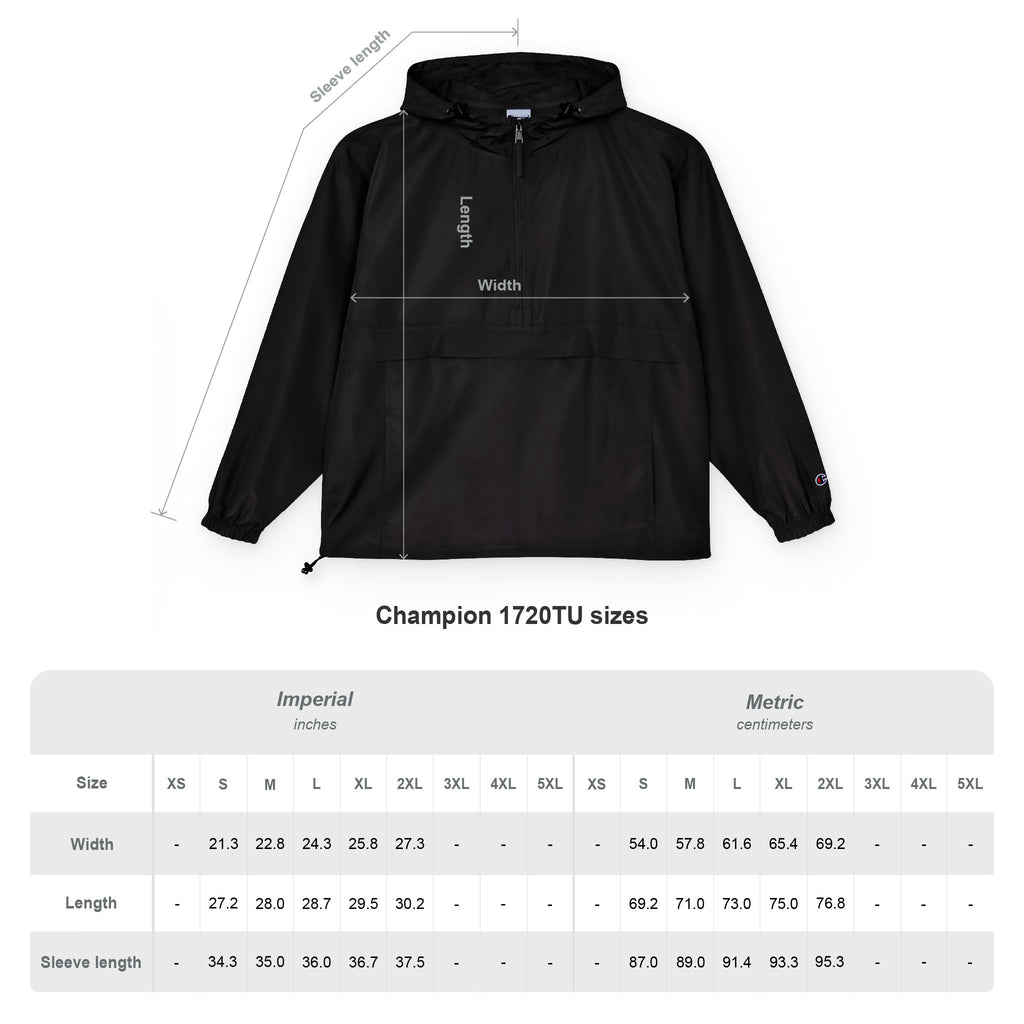 Champion Packable Orange Anorak Jacket - Lightweight Windbreaker for Outdoor Adventures