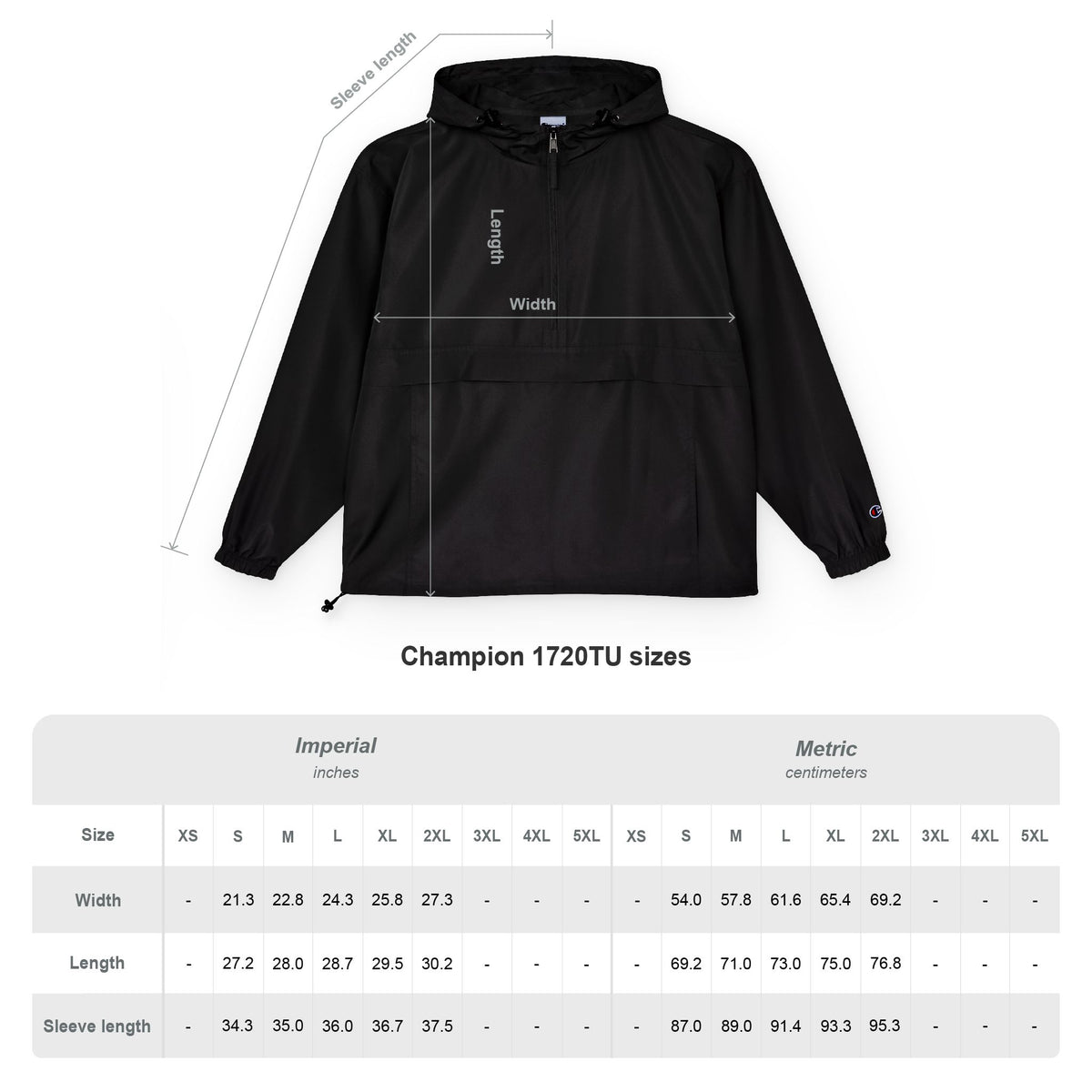 Champion Packable Orange Anorak Jacket - Lightweight Windbreaker for Outdoor Adventures