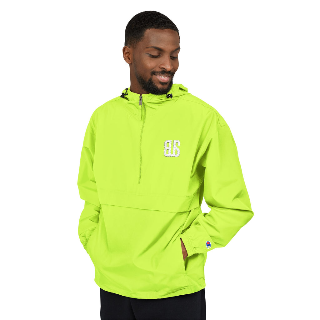 Champion Packable Orange Anorak Jacket - Lightweight Windbreaker for Outdoor Adventures