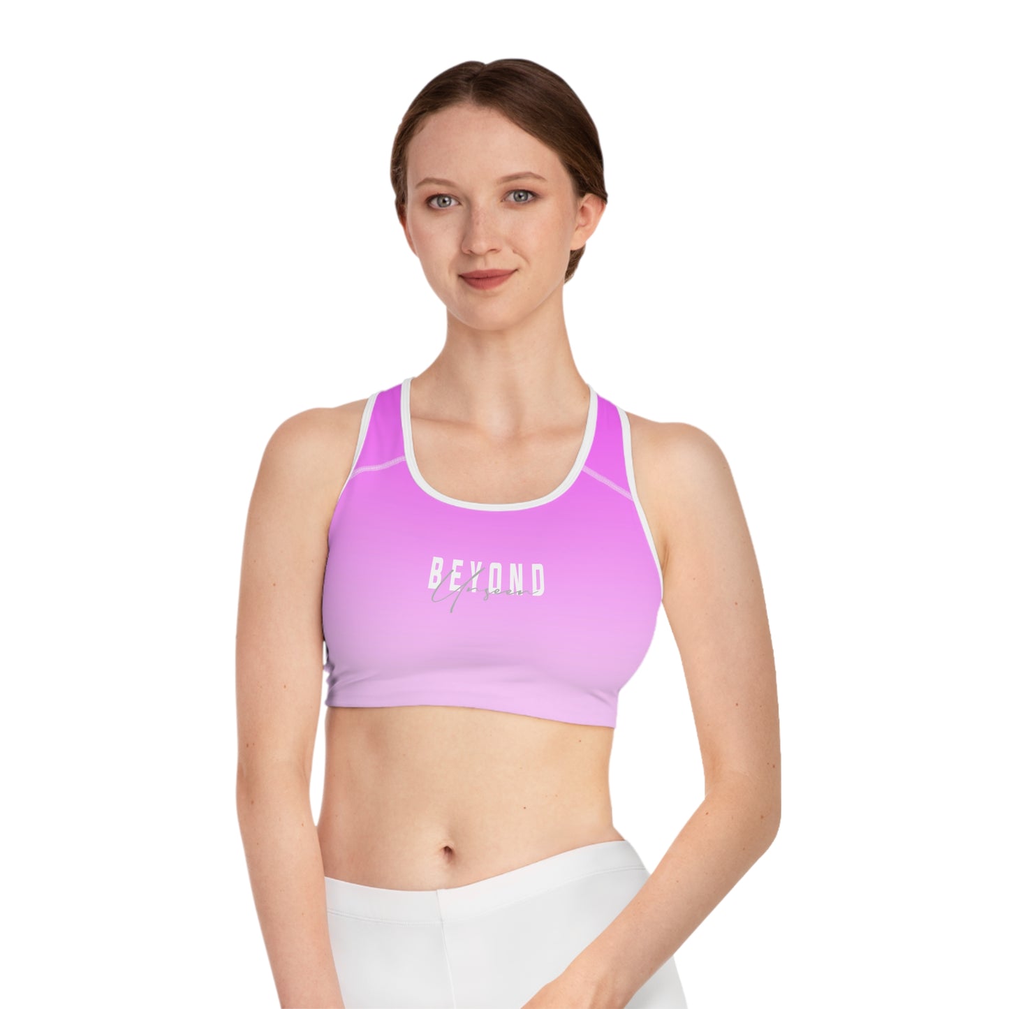 Gradient Pink Sports Bra - Beyond Your Limits Fitness Wear