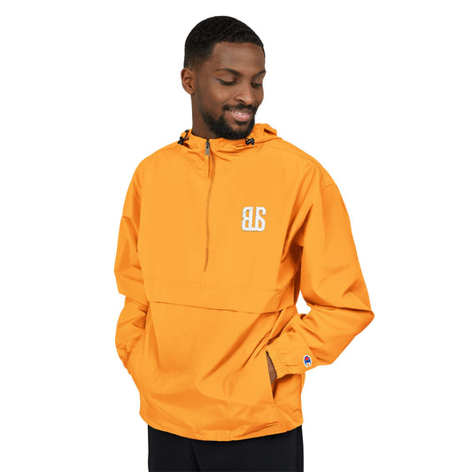 Champion Packable Orange Anorak Jacket - Lightweight Windbreaker for Outdoor Adventures