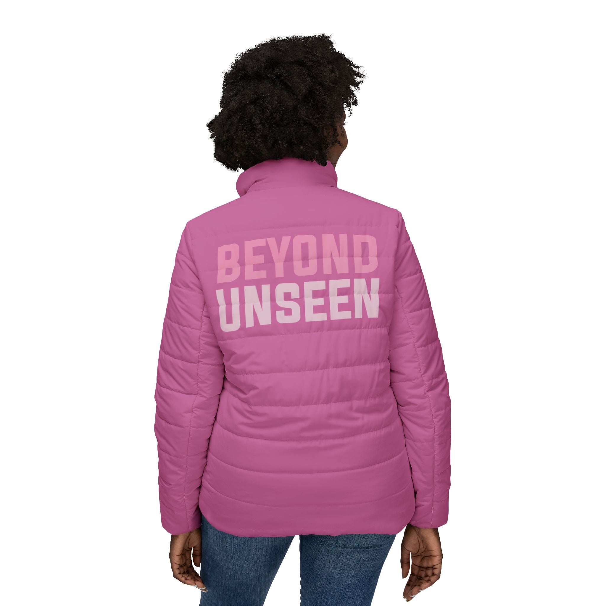 Beyond Unseen — Women's Puffer Jacket (Pink)
