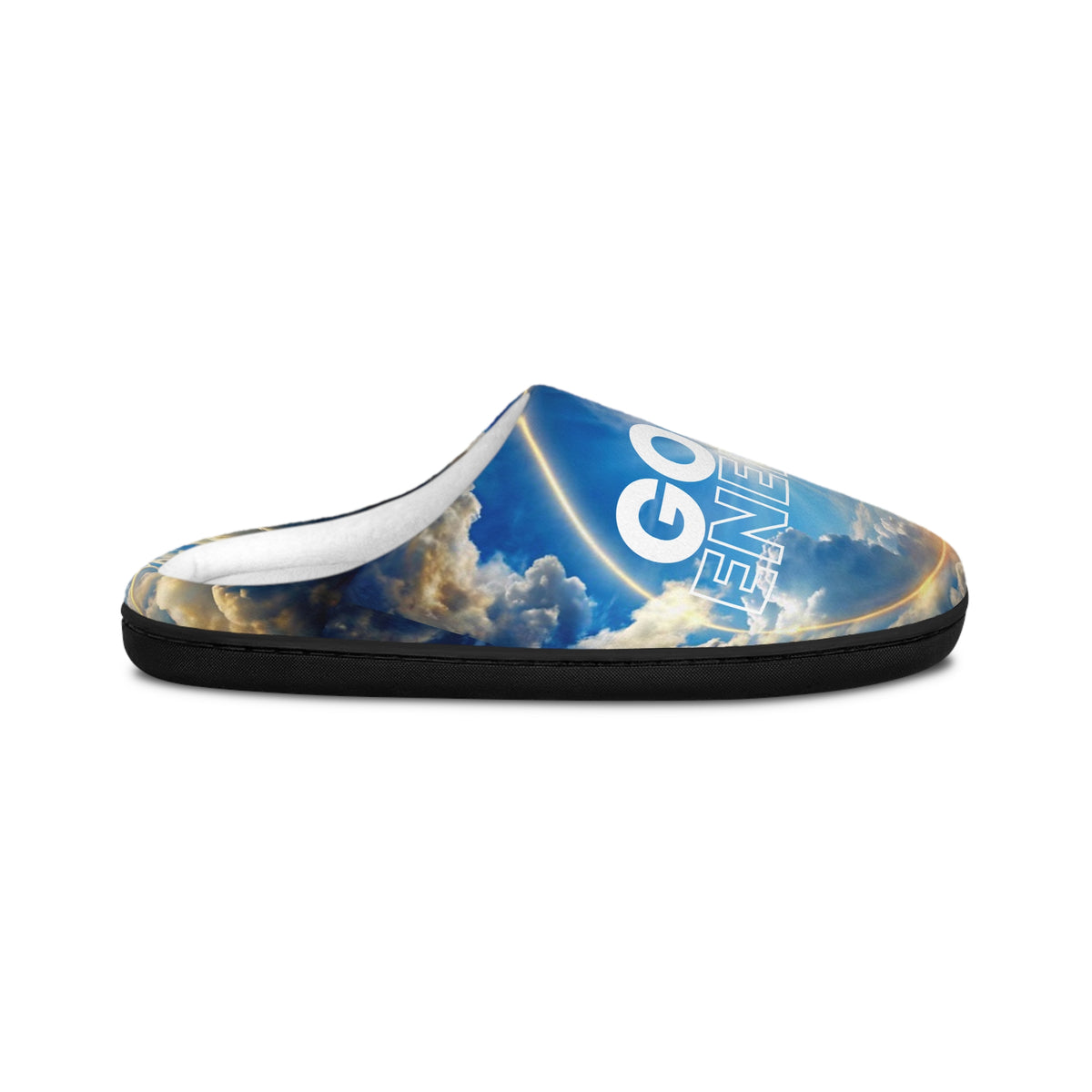 Men's Indoor Slippers — "Good Energy" Cloud Sky Comfort Slippers